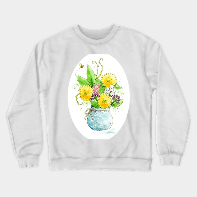 Flowers Crewneck Sweatshirt by Vicky Kuhn Illustration